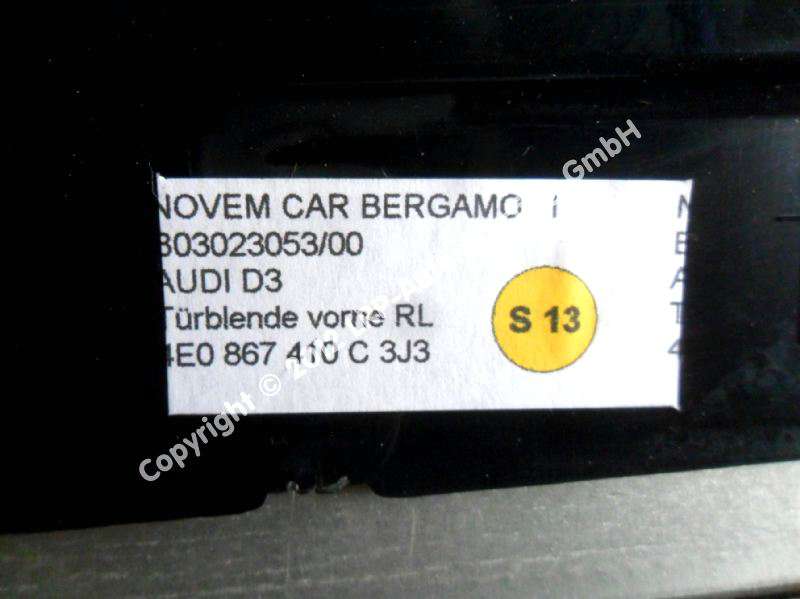 Audi A8 4E D3 Zierleiste Türverkleidung vorn rechts birkemaser grau Bj.2003 4E0867410C3J3